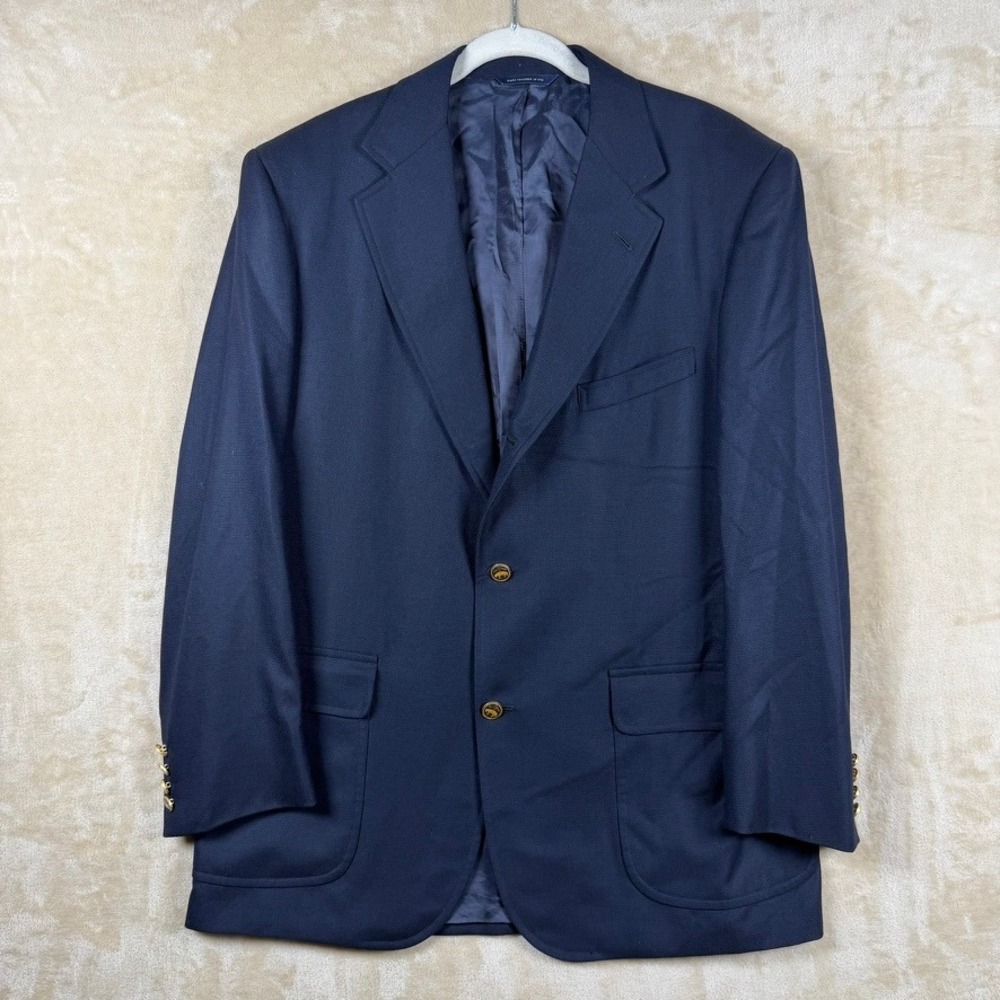 Brooks Brothers Golden Fleece Navy Blazer Loro Piana Super 130s Wool 42R USA